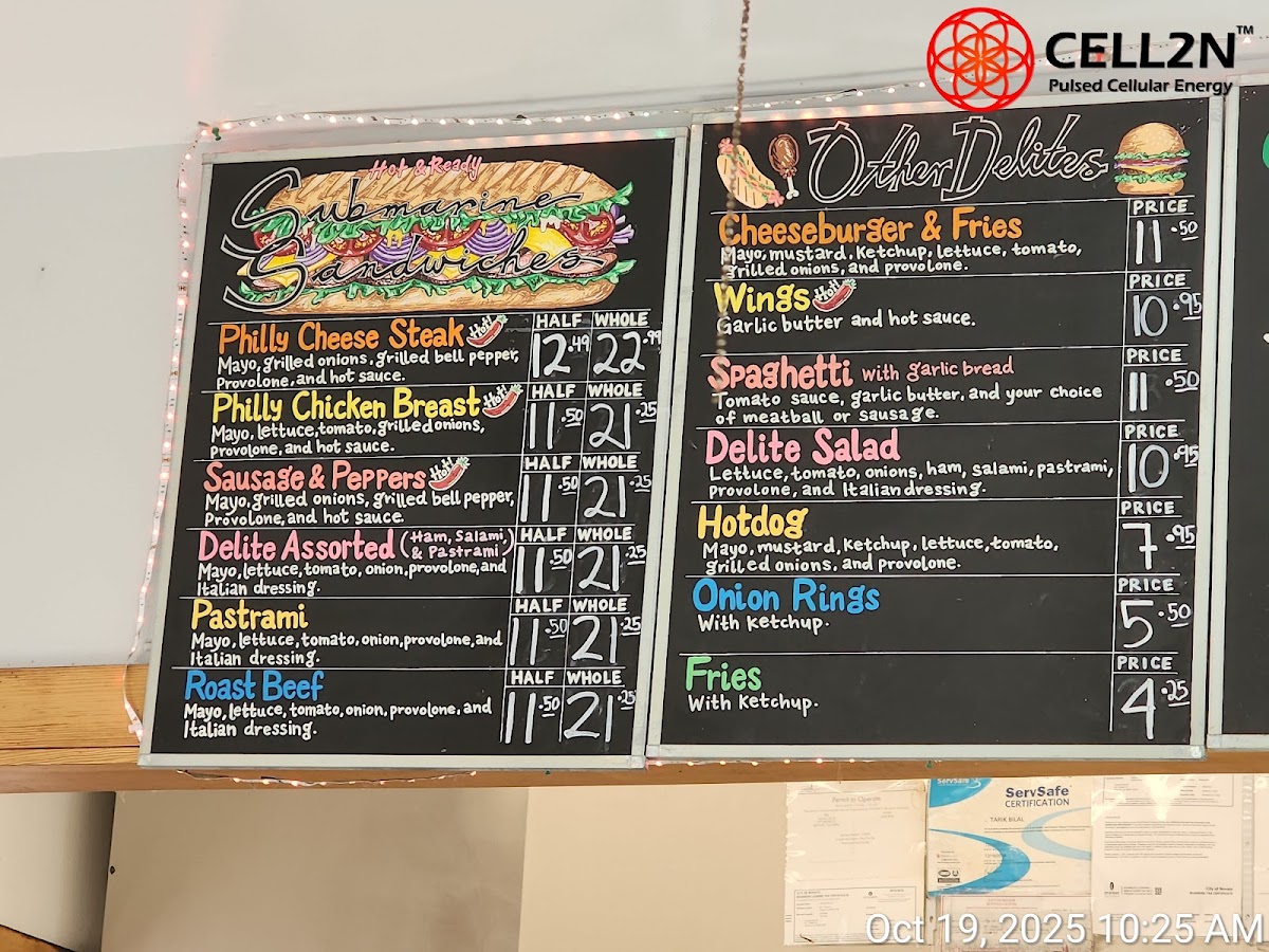 Italian Delite Sub Sandwiches Menu - Image 2